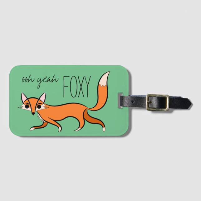 Ja Foxy Cute Fox Slogan Bagagebricka (Framsida horisontal)
