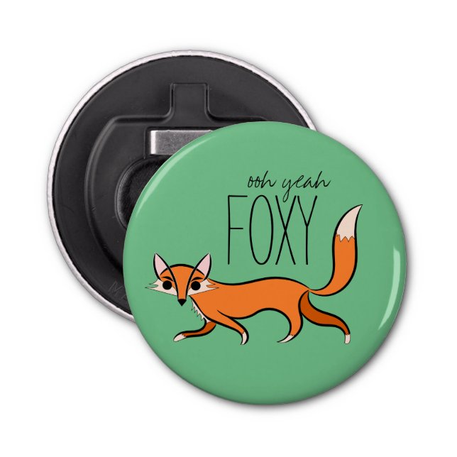 Ja Foxy Cute Fox Slogan Flasköppnare (Framsidan)