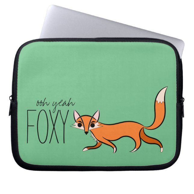 Ja Foxy Cute Fox Slogan Laptop Fodral (Framsidan)