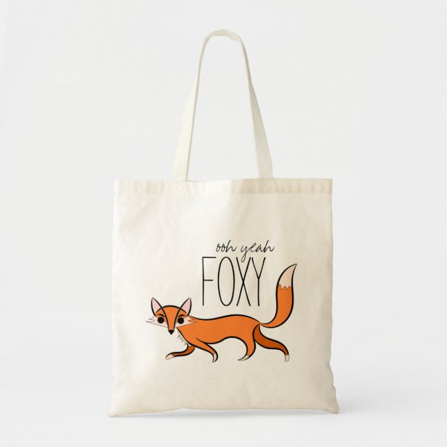 Ja Foxy Cute Fox Slogan Tygkasse (Framsidan)