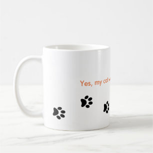 Ja går min katt All över mig tass avtryckmuggen Kaffemugg