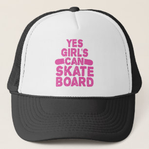 Ja Girl's can SkateBoard Funny Skate Girl Älskare Keps