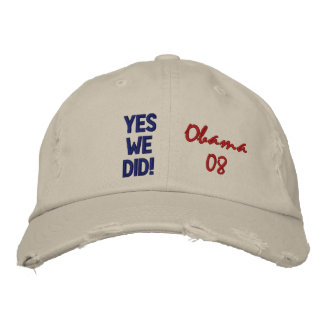 JA GJORDE VI! Obama 08 Broderad Keps