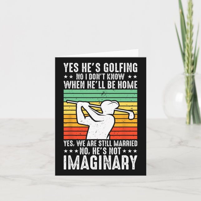 Ja, han är Golfing Golf Älskare Make Funny Golfer  Kort (Framsida)