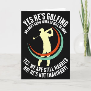 Ja, han golfar rolig golf make fru golfare kort