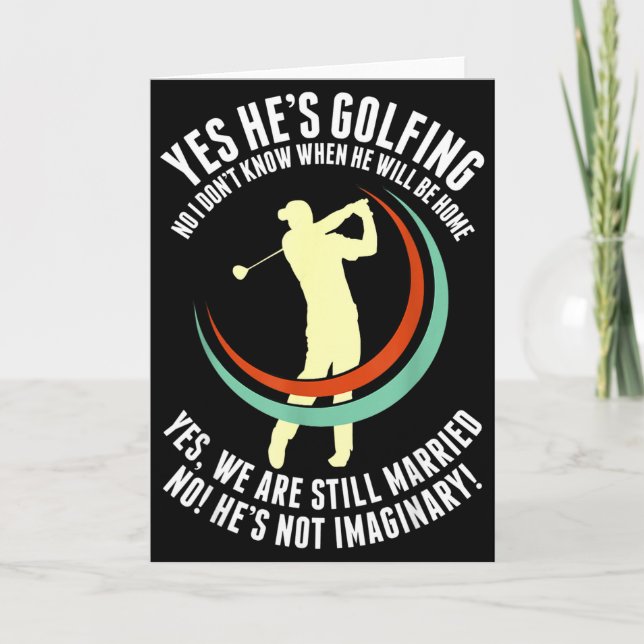 Ja, han golfar rolig golf make fru golfare  kort (Framsida)