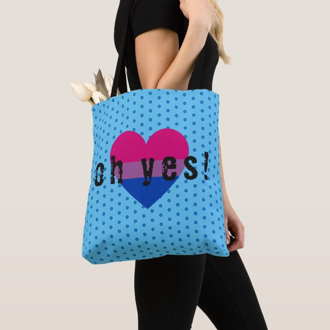Ja, HBT Bisexual Pride Heart Tygkasse (Närbild)