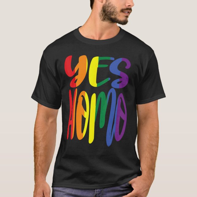 ja homo, regnbåge färg i ordspråket t shirt (Framsida)