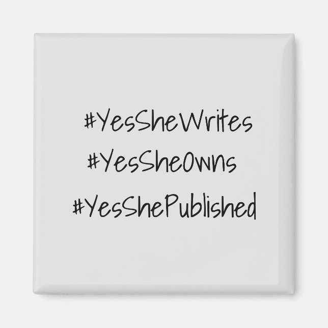 Ja, hon kan Hashtag Text Business Owner Magnet (Framsidan)