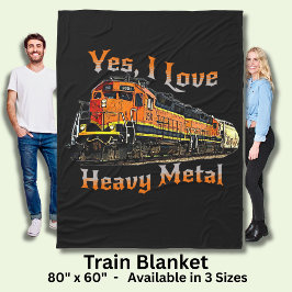 Ja I Kärlek Heavy Metall Diesel Locomotive Tåg Fleecefilt