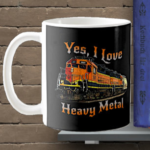 Ja I Kärlek Heavy Metall Diesel Locomotive Tåg Kaffemugg