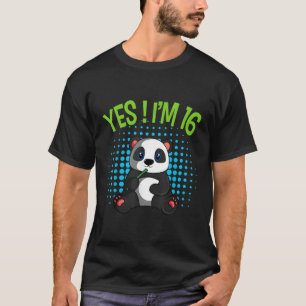 Ja, jag är 16 Panda Theme Bday Py Firande T Shirt