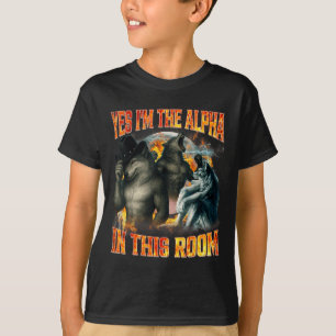 Ja, jag är alfa i det här rummet, rolig alfa-varg  t shirt