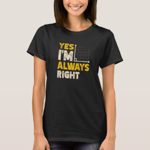 Ja, jag är alltid Höger Math Teacher Mathematician T Shirt