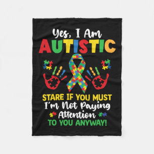 Ja, jag är Autism Awareness Kids Boys Girls Fleecefilt