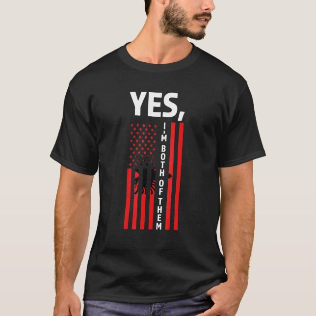Ja, jag är båda albanska t shirt (Framsida)