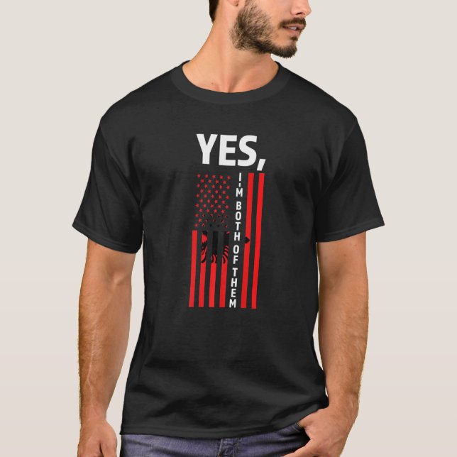 Ja, jag är båda albanska t shirt (Framsida)
