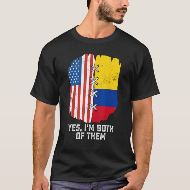 Ja, jag är båda av dem... Halva amerikanska halva  T Shirt (Framsida)