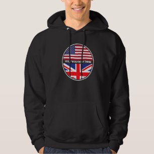 Ja, jag är båda i Storbritannien Flagga Hoodie