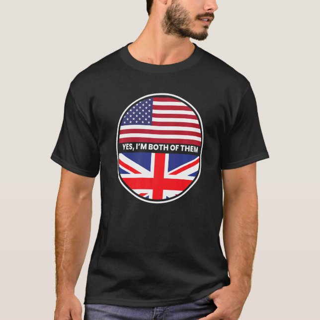 Ja, jag är båda i Storbritannien Flagga T Shirt (Framsida)