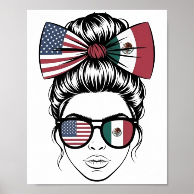 Ja, jag är båda proud amerikanska mexikanska Flagg Poster (Framsidan)