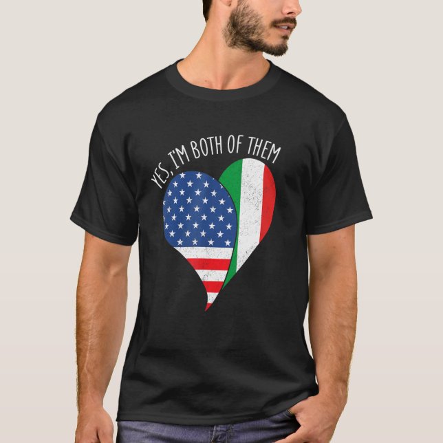Ja, jag är båda två av dem... halv-amerikanska t shirt (Framsida)