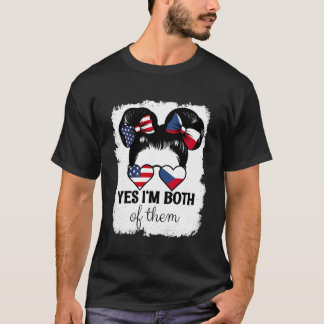 Ja Jag Är Båda USA och Tjeckiska Republiken Mix Tj T Shirt