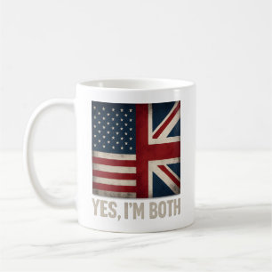 Ja, jag är både amerikanska brittiska flaggor stol kaffemugg