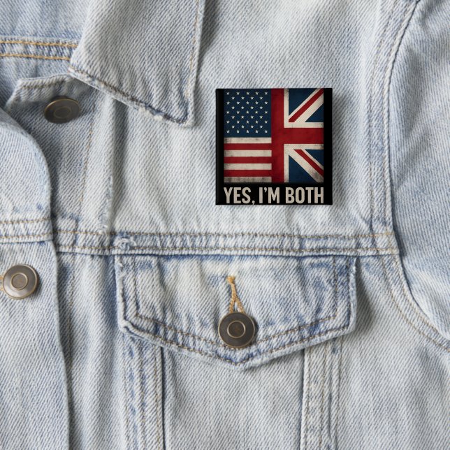 Ja, jag är både amerikanska och brittiska flaggor  knapp (In Situ)
