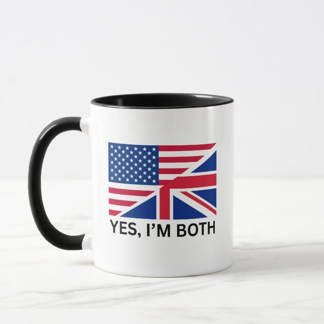 Ja, jag är både brittiskt amerikanskt dubbelt medb mugg (Vänster)