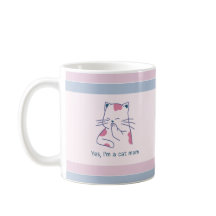 Ja, jag är Cat Mamma Rosa & Blue Stripe