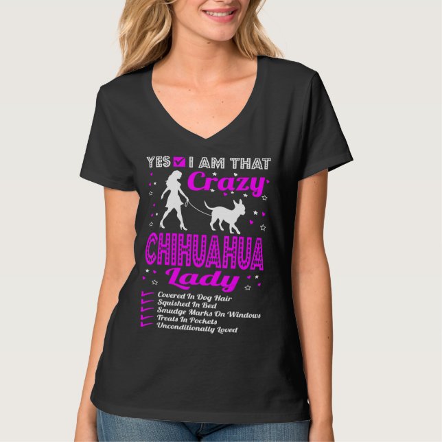 Ja, jag är den där Crazy Chihuahua Hund T Shirt (Framsida)