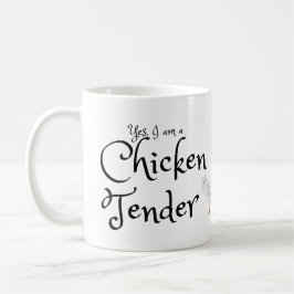 Ja, jag är en Chicken Tender med White Tupp Kaffemugg