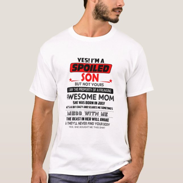 Ja, jag är en förstörd son t shirt (Framsida)
