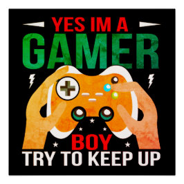 JA JAG ÄR EN GAMER BOY PERFECT POSTER