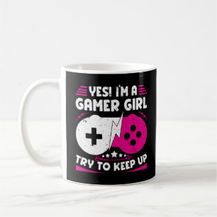 Ja, jag är en Gamer Girl Funny Video Gamer Gaming Kaffemugg