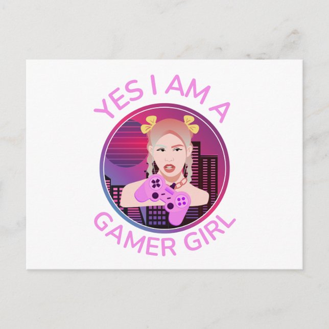 Ja, jag är en Gamer Girl Inbjudan Vykort (Framsida)
