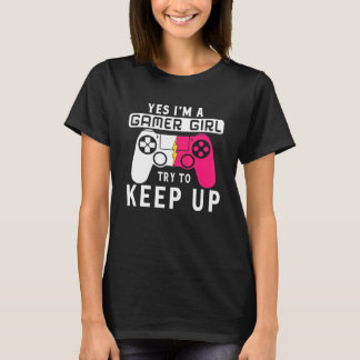 Ja jag är en gamer tjej spelar saker tjejer tonåri t shirt