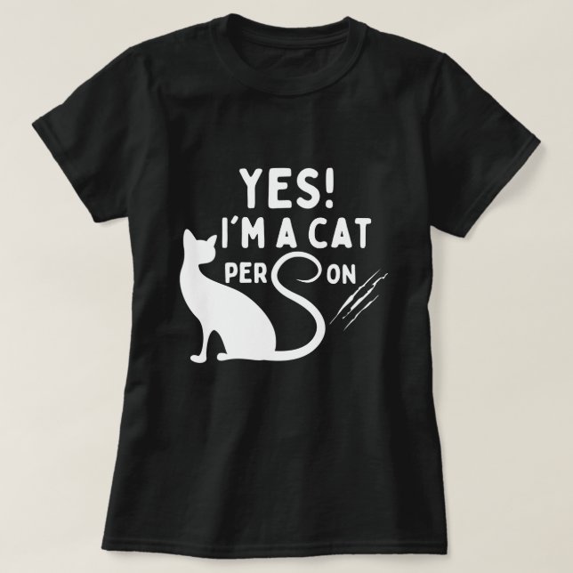 Ja, jag är en kattperson t shirt (Design framsida)