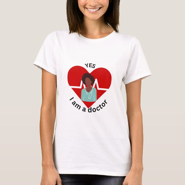Ja, jag är en läkare t shirt (Framsida)