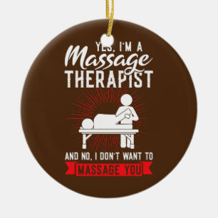 Ja, jag är en massageterapeut julgransprydnad keramik