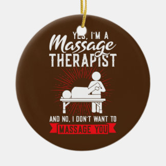 Ja, jag är en massageterapeut julgransprydnad keramik