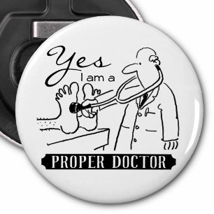 Ja, jag är en riktig doktor. flasköppnare