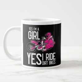 Ja jag är en tjej Ja jag kör dirt bike Jumbo Mugg