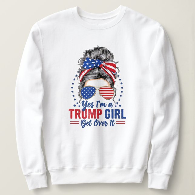 Ja, jag är en trump-flicka som tar över den t shirt (Design framsida)