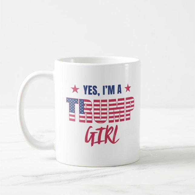 Ja, jag är en Trump Girl Kaffemugg (Vänster)