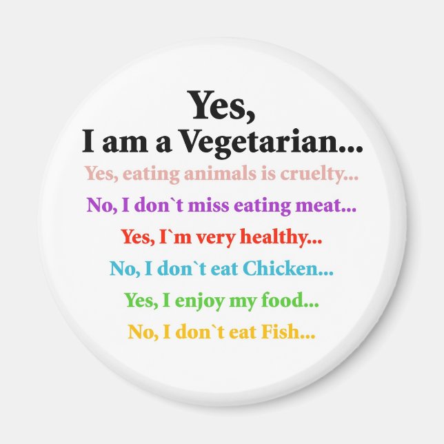 Ja, jag är en vegetarian... magnet (Framsidan)