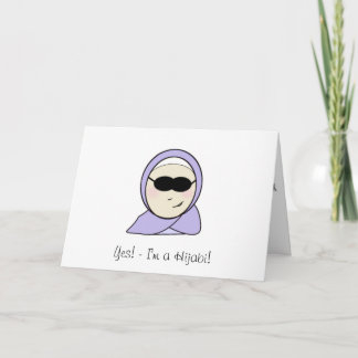 Ja, jag är ett grattis Hijabi hälsning-kort Kort