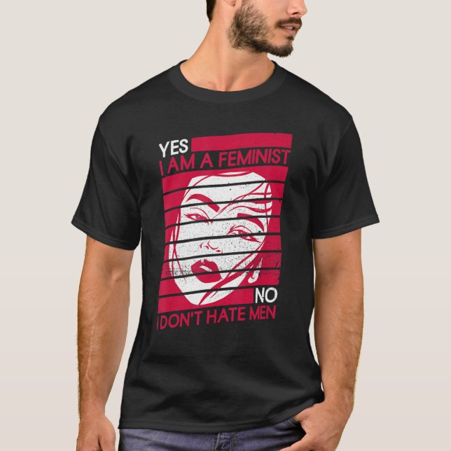 Ja, jag är feminist nej jag hatar inte Manar Femin T Shirt (Framsida)