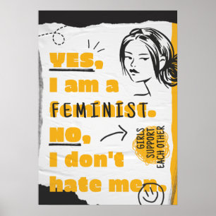 Ja, jag är FEMINIST Nej, jag hatar inte Manar Poster